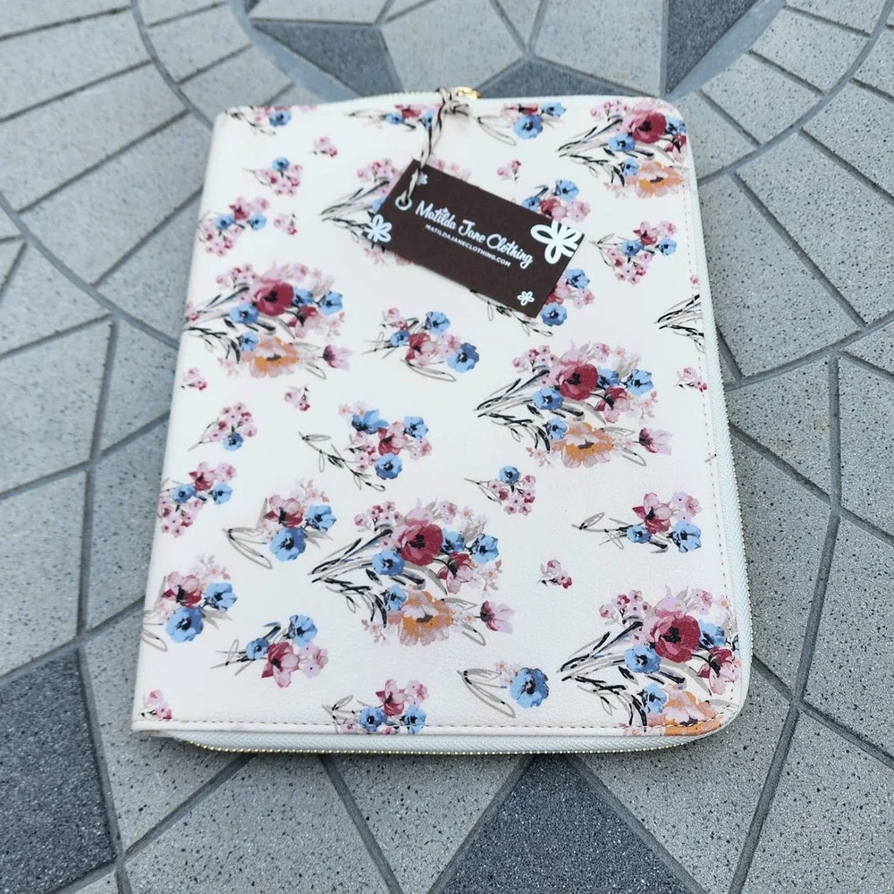Matilda Jane On The Go Vegan Floral Tablet Tech Organizer Travel Case